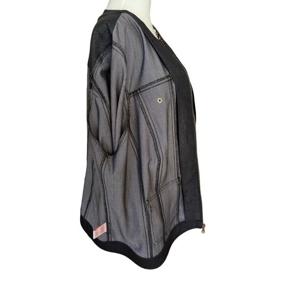 Ruby Rd Woman Black Round Neck Long Sleeve Full Zip Jacket Women's Sz 20W - Picture 9 of 16